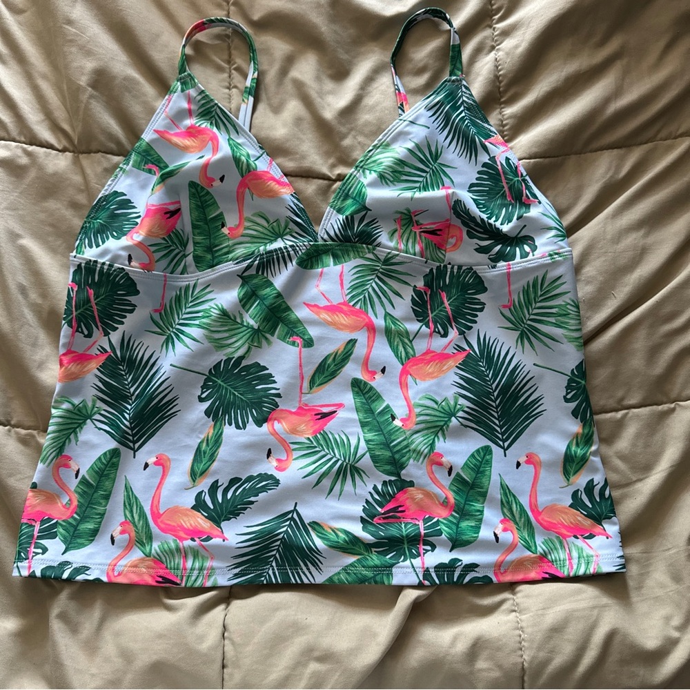 Old Navy Flamingo and Leaf Print Tankini top